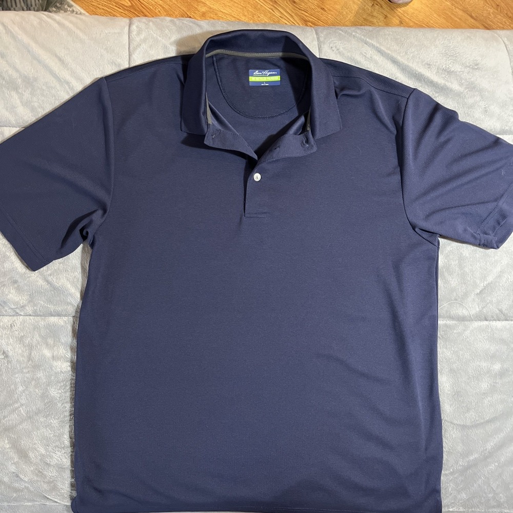 Ben Hogan Performance Golf Polo Shirt Mens L Navy Blue 30% Recycled Polyester
